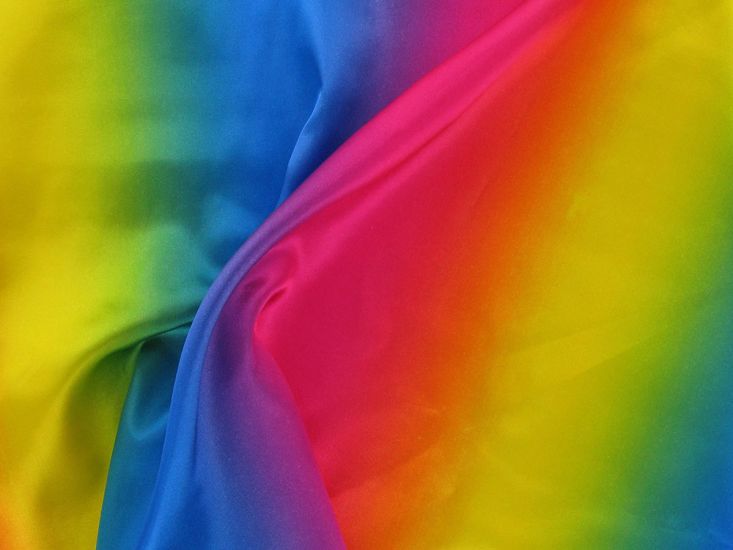 Silk Feel Polyester Satin, Rainbow