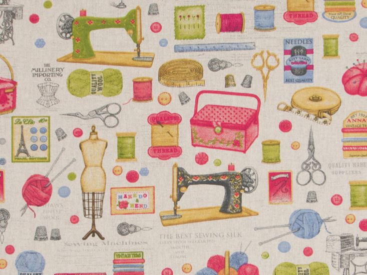 Linen Look Printed Panama, Sewing Time