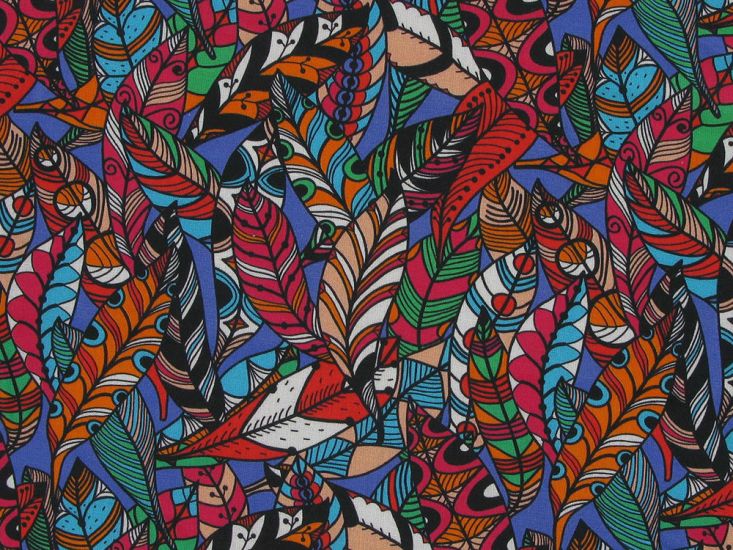 Abstract Feather Flutter Printed Cotton