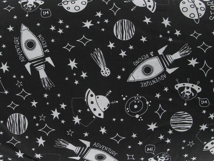 Adventure and Beyond Cotton Print, Black