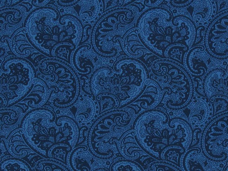 Agal Paisley Cotton Poplin Print, Blue