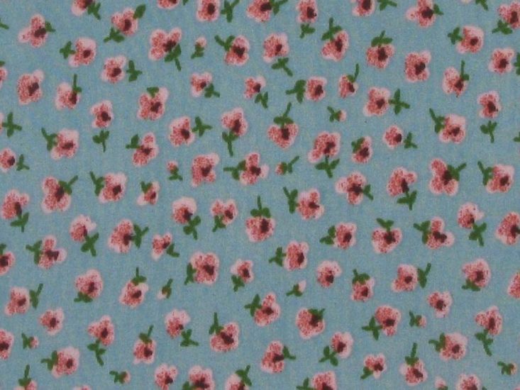 Allover Poppy Chiffon Print, Sky