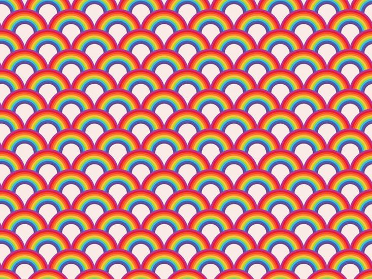 Allover Rainbow Cotton Print