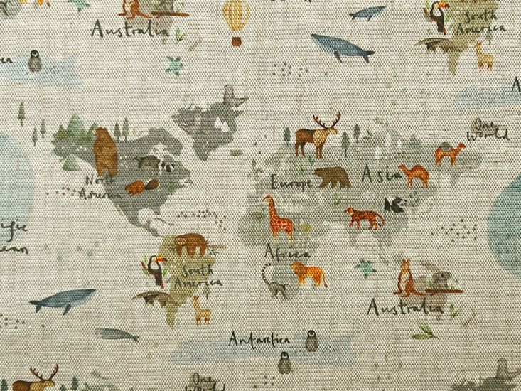 Animal Atlas Linen Look Cotton Panama, Natural