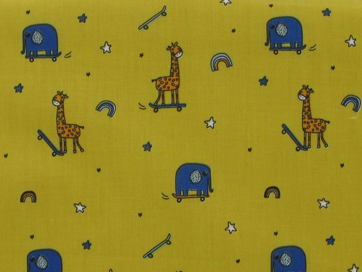 Animal Skoot Polycotton, Ochre