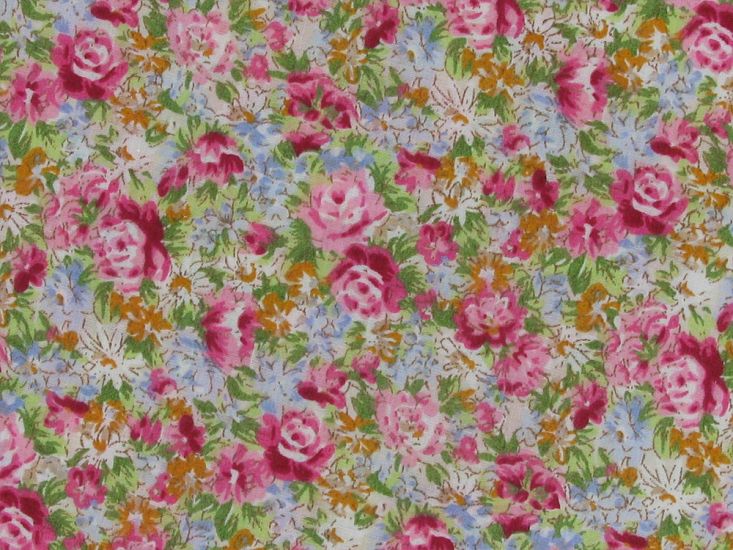 Scented Garden Polycotton Print, Red