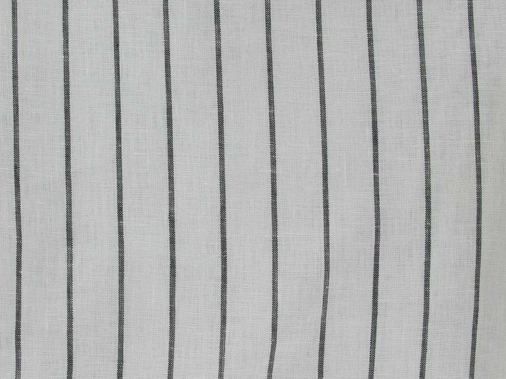 Aran 1 inch Stripe Irish Linen, White