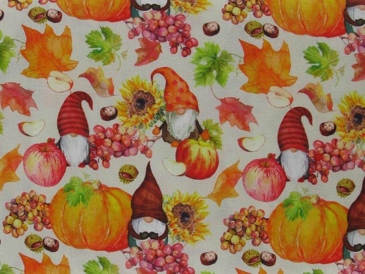 Autumn Gonk Cotton Print, Off White