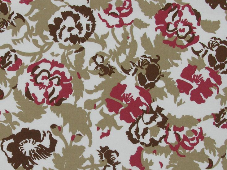 Autumn Rose Cotton Print, Cream