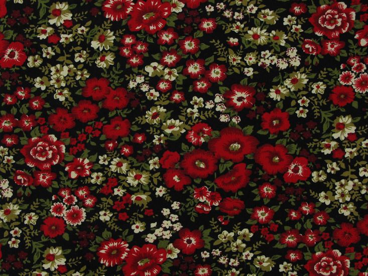 Autumn Walk Printed Needlecord, Red