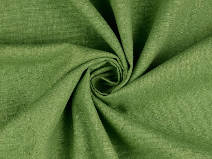 Ava Pure Washed Linen, Olive Green