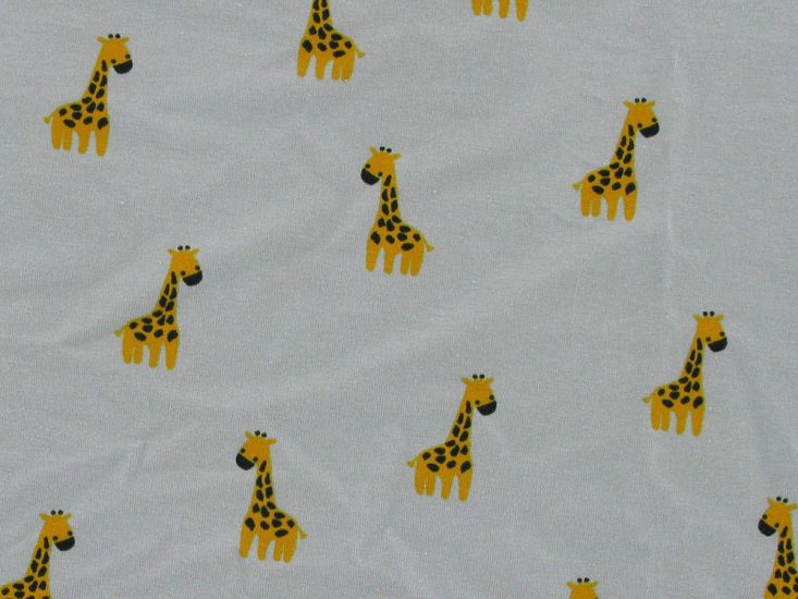 Baby Giraffe Cotton Jersey, Pale Blue