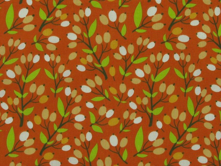 Berry Bliss Polycotton Print Rust