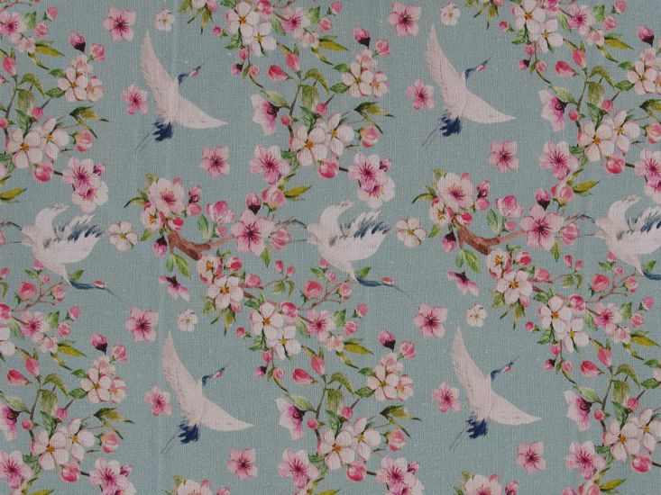 Bird Blossom Printed Linen Blend