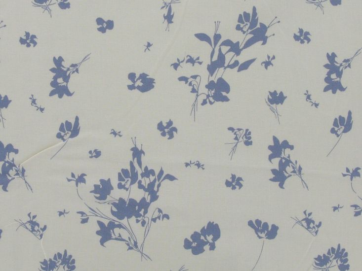 Blossom Silhouette Viscose Print, Cream
