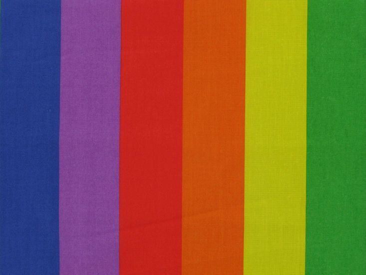 Bright Rainbow Stripe Polycotton Print, 2 Inch Stripe