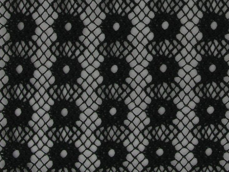 Cabana Rose Crochet Lace, Black
