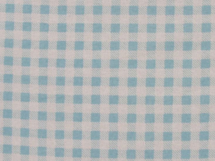 Candy Check Brushed Cotton Rich Winceyette, Baby Blue
