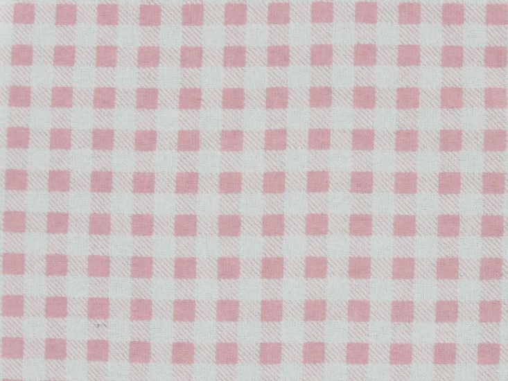 Candy Check Brushed Cotton Rich Winceyette, Baby Pink