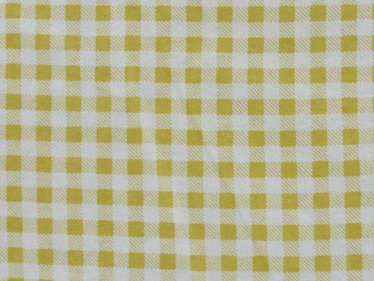 Candy Check Brushed Cotton Rich Winceyette, Ochre