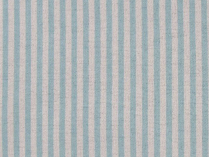 Candy Stripe Brushed Cotton Rich Winceyette, Baby Blue