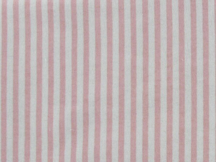 Candy Stripe Brushed Cotton Rich Winceyette, Baby Pink