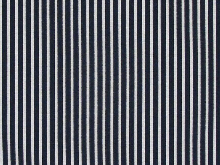 Candy Stripe Cotton Poplin, Navy