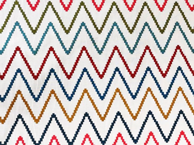 Multi Step Zig Zag Printed Canvas