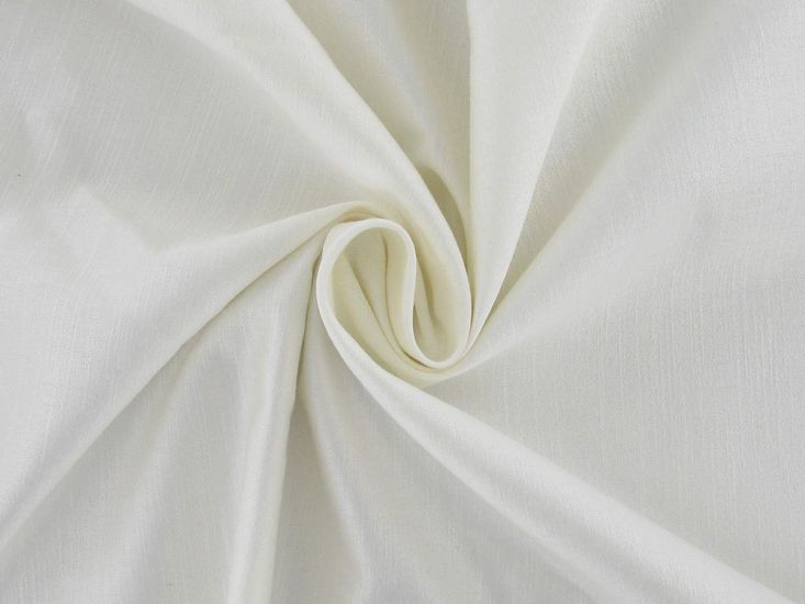 Carnaby Silk Look Curtain Fabric, Ivory