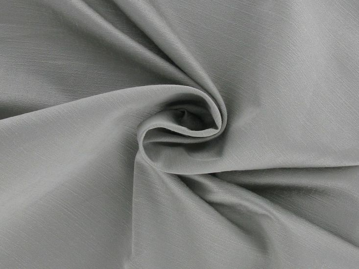 Carnaby Silk Look Curtain Fabric, Silver