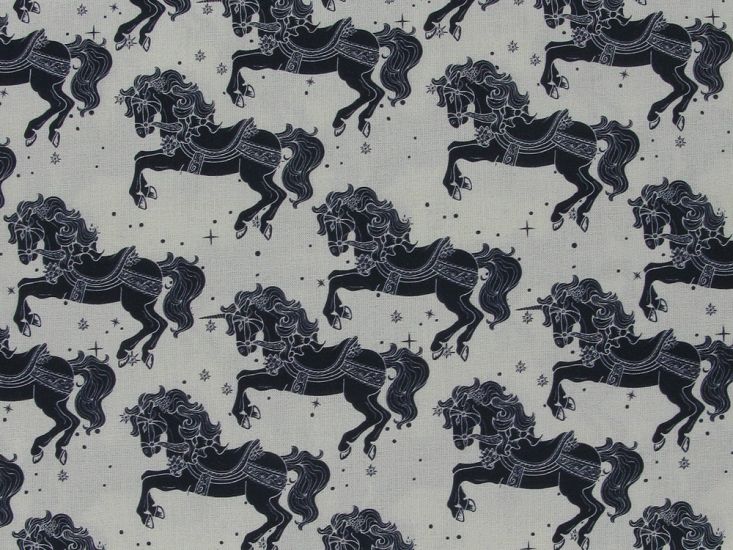 Carousel Horses Cotton Print