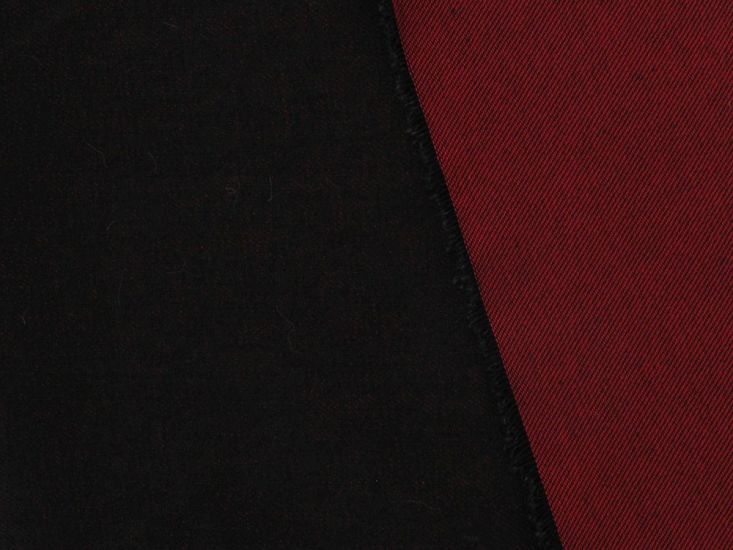 Caspian Premium Cotton 11oz Denim, Black Red