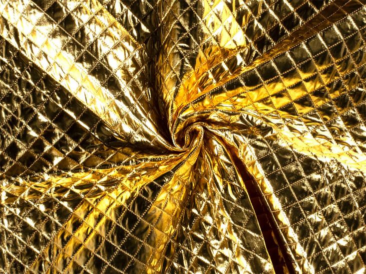 Check Quilted Foil Jacketing, Gold