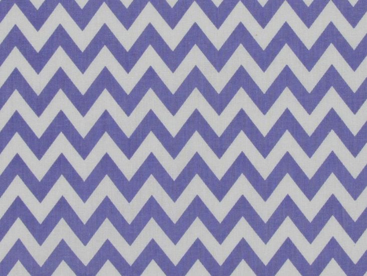 Chevron Polycotton Print, Purple