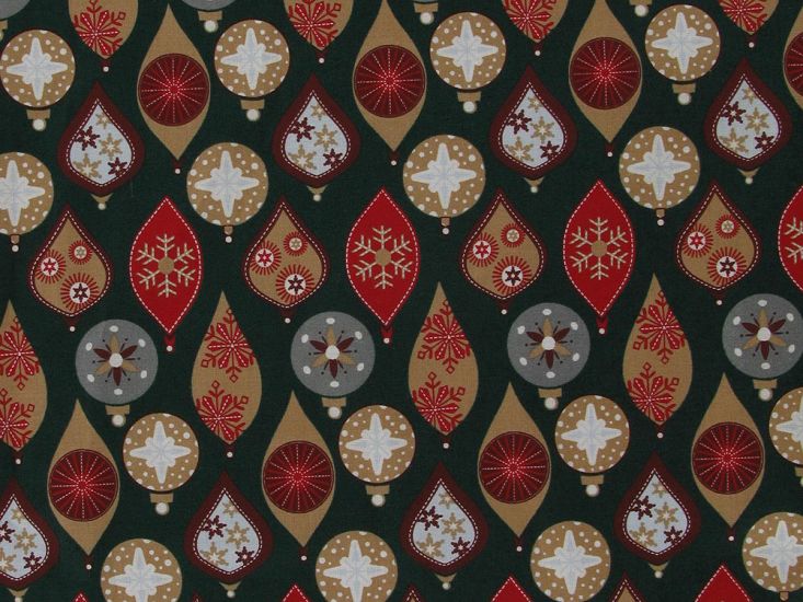 Christmas Baubles Cotton Print, Bottle