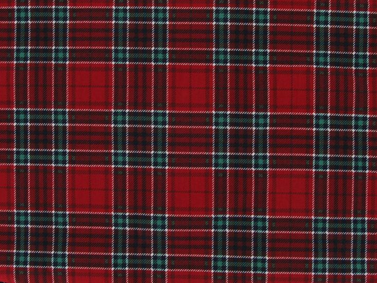 Christmas Check Tartan Cotton Poplin Print, Red