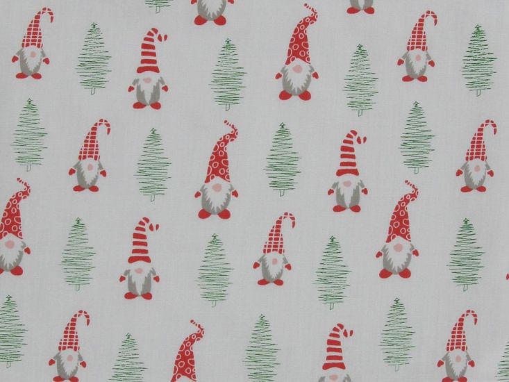 Christmas Gnome Polycotton Print