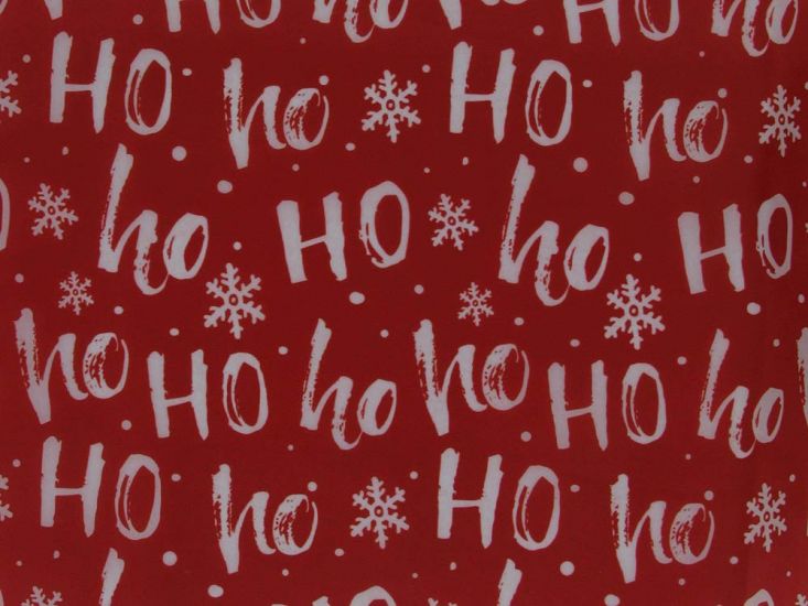 Christmas Ho Ho Ho Polyester Lining, Red