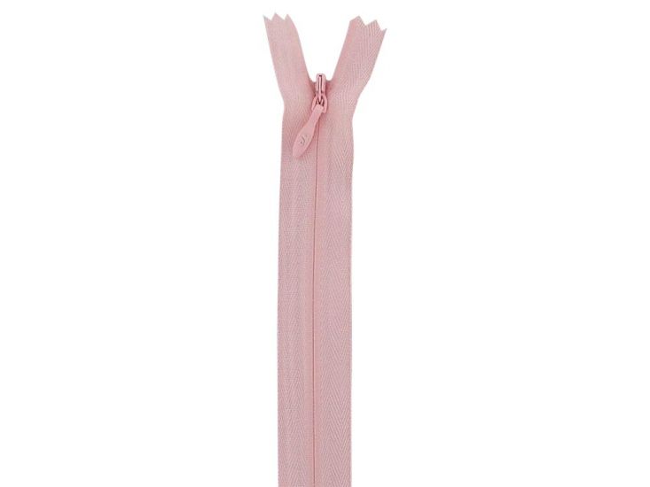 Concealed Invisible Closed End Dress Zip, 22 Inch, Baby Pink