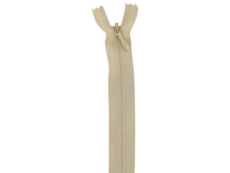 Concealed Invisible Closed End Dress Zip, 22 Inch, Cream