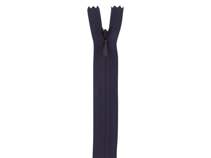 Concealed Invisible Closed End Dress Zip, 22 Inch, Dark Purple