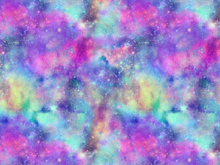 Cosmic Collection Cotton Print, Rainbow Spacescape