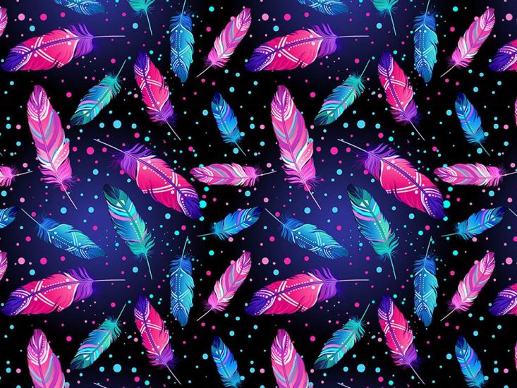 Cosmic Feathers Cotton Print
