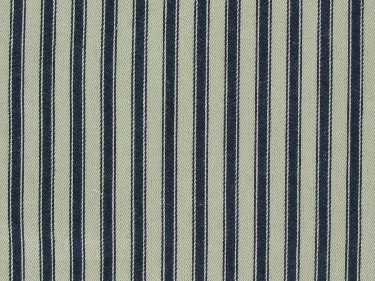 Cotton Canvas Ticking Stripes, Navy