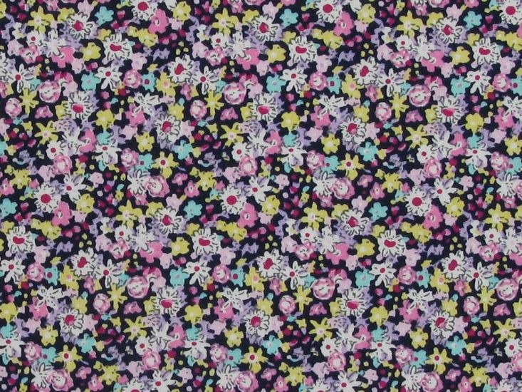 Mini Meadow Flowers Cotton Poplin Print, Navy