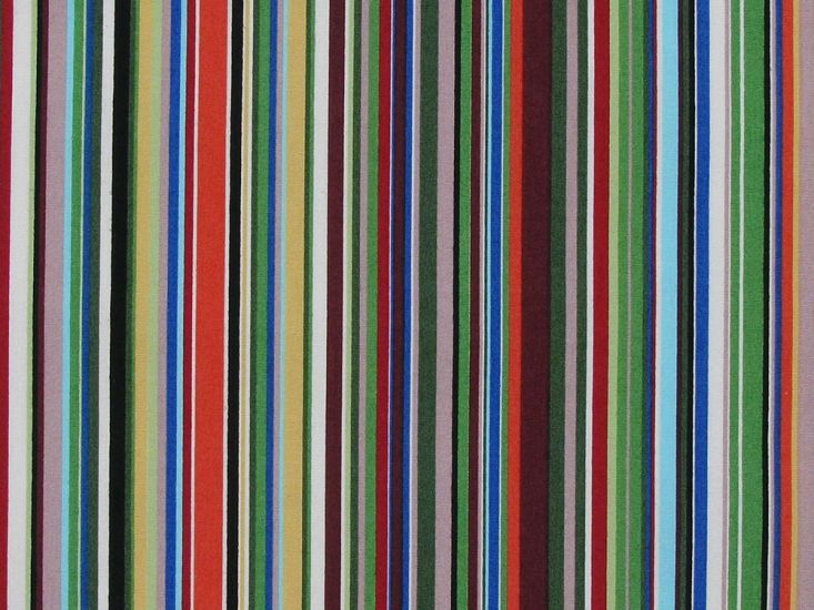 Multi Stripe Cotton Poplin Print, Woodland