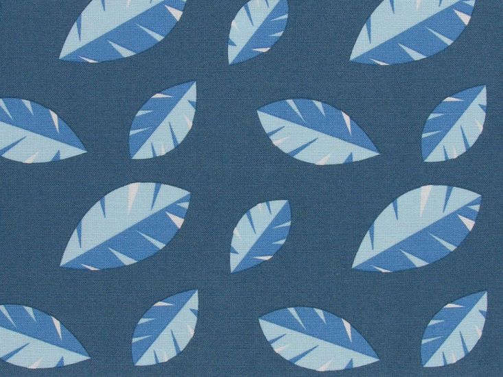 Electric Safari Leaves Cotton Print, Blue