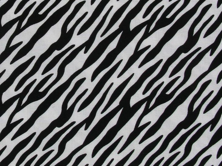 Electric Safari Zebra Cotton Print, Black