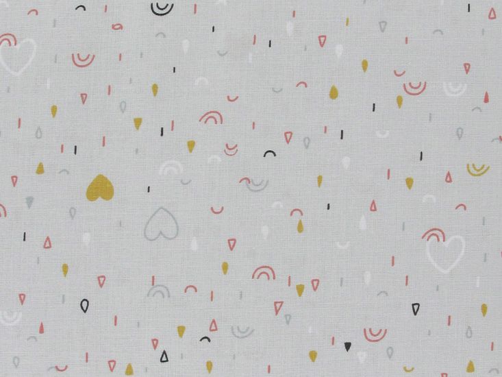 Love Rain Doodle Cotton Print, Brick