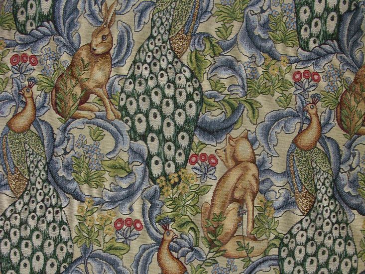Cotton Rich Woven Tapestry, Forest, Natural